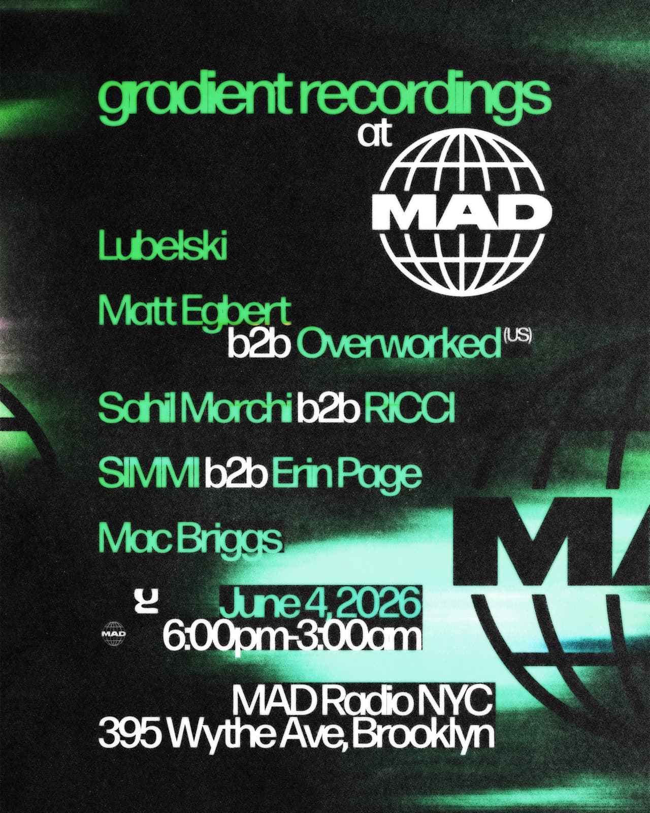 Gradient Recordings at Mad Radio flyer